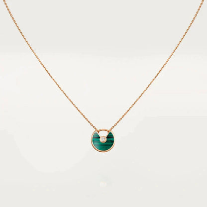 [⭐Luxery]AMULETTE ROSE GOLD MALACHITE NECKLACE