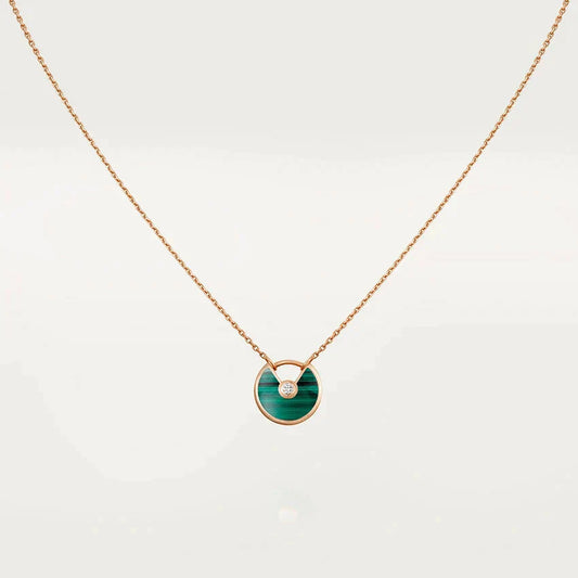 [⭐Luxery]AMULETTE ROSE GOLD MALACHITE NECKLACE