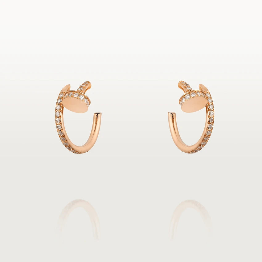 [⭐Luxery]JUSTE EARRINGS 12.75MM PINK GOLD DIAMOND