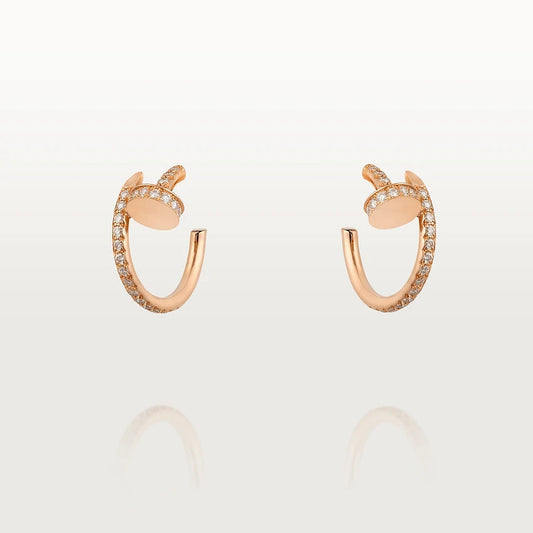 [⭐Luxery]JUSTE EARRINGS 12.75MM PINK GOLD DIAMOND