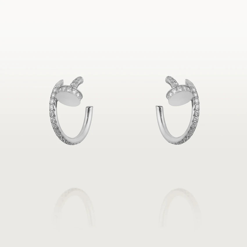 [⭐Luxery]JUSTE EARRINGS 12.75MM SILVER DIAMOND