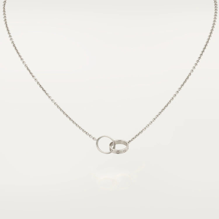 [⭐Luxery]LOVE NECKLACE PINK GOLD AND SILVER