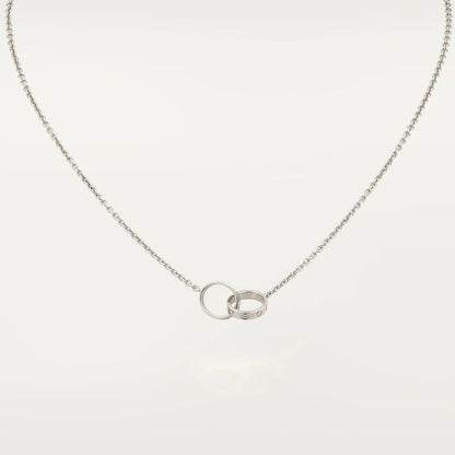 [⭐Luxery]LOVE NECKLACE PINK GOLD AND SILVER
