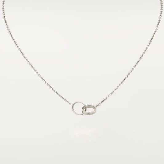 [⭐Luxery]LOVE NECKLACE PINK GOLD AND SILVER