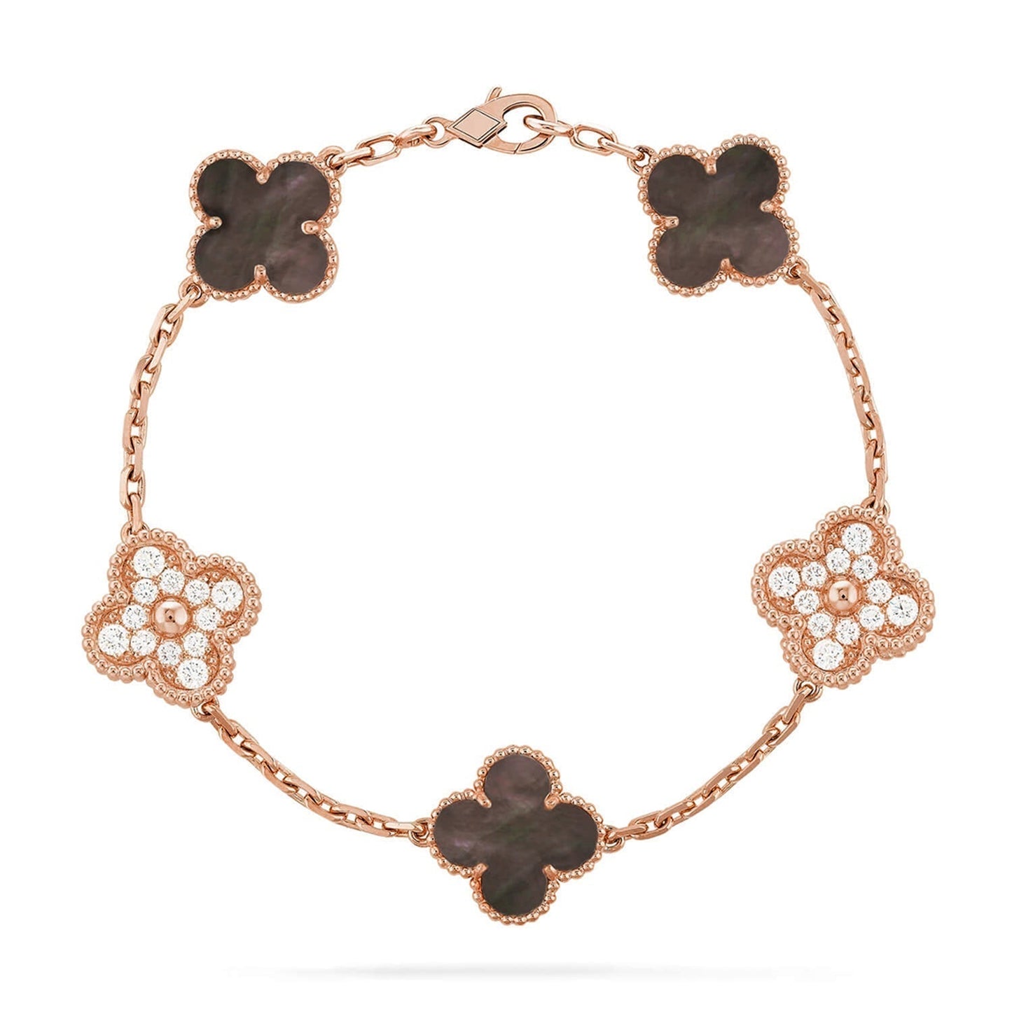 [⭐Luxery] CLOVER 5 MOTIF GRAY MOP BRACELET COLLECTION