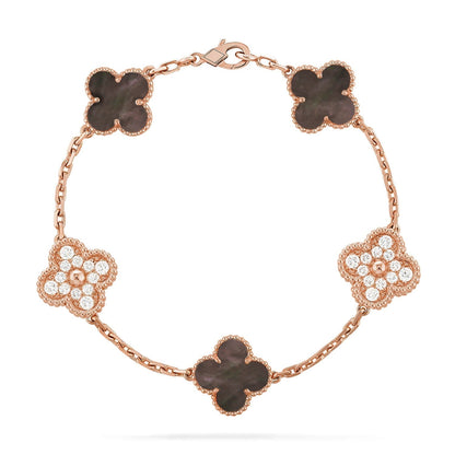 [⭐Luxery] CLOVER 5 MOTIF GRAY MOP BRACELET COLLECTION