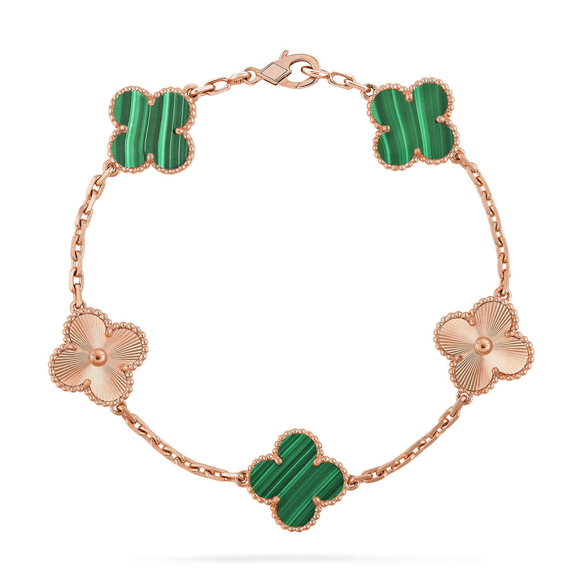 [⭐Luxery] CLOVER 5 MOTIF MALACHITE BRACELET COLLECTION