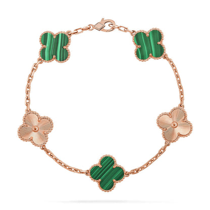 [⭐Luxery] CLOVER 5 MOTIF MALACHITE BRACELET COLLECTION