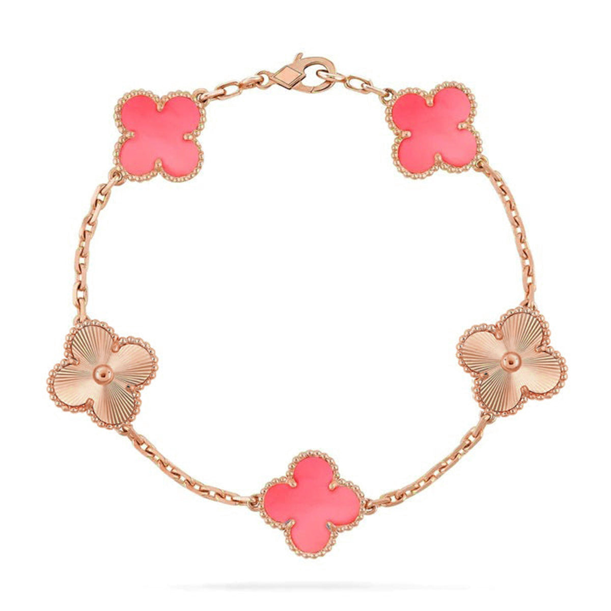 [⭐Luxery] CLOVER 5 MOTIFS  PINK MOP BRACELET COLLECTION