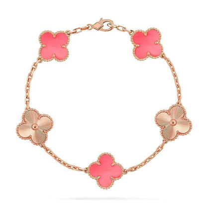 [⭐Luxery] CLOVER 5 MOTIFS  PINK MOP BRACELET COLLECTION