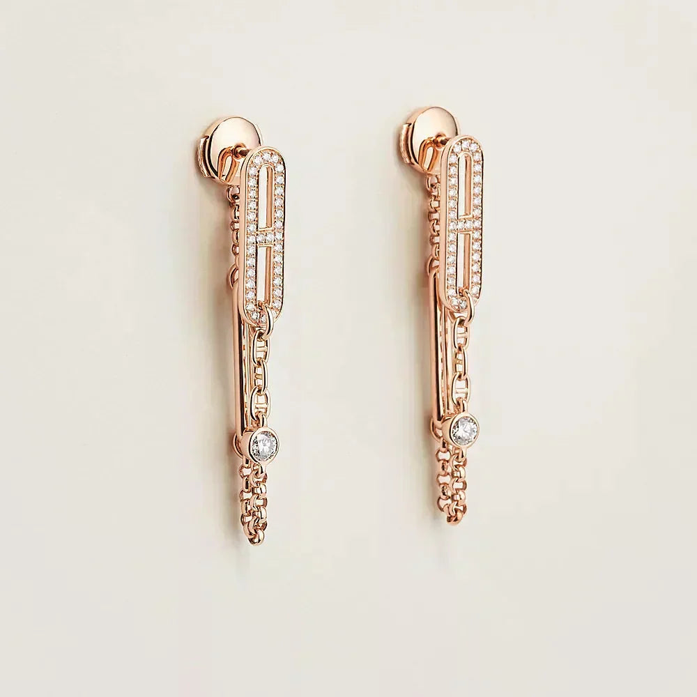 [⭐Luxery]CHAINE CHAOS DIAMOND DROP EARRINGS