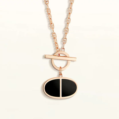 [⭐Luxery]CHAINE VERSO BLACK CERAMIC NECKLACE