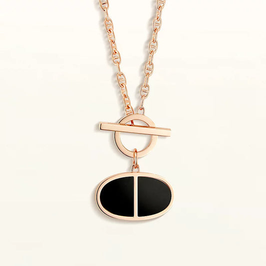 [⭐Luxery]CHAINE VERSO BLACK CERAMIC NECKLACE
