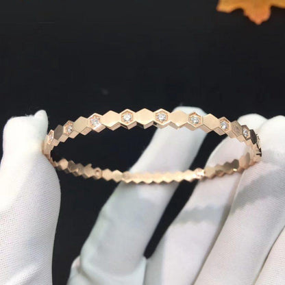 [⭐Luxery]BEE LOVE PINK GOLD DIAMOND BRACELET
