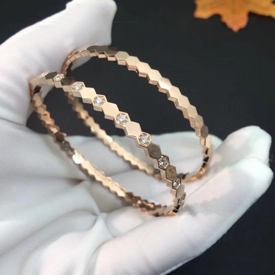 [⭐Luxery]BEE LOVE PINK GOLD DIAMOND BRACELET