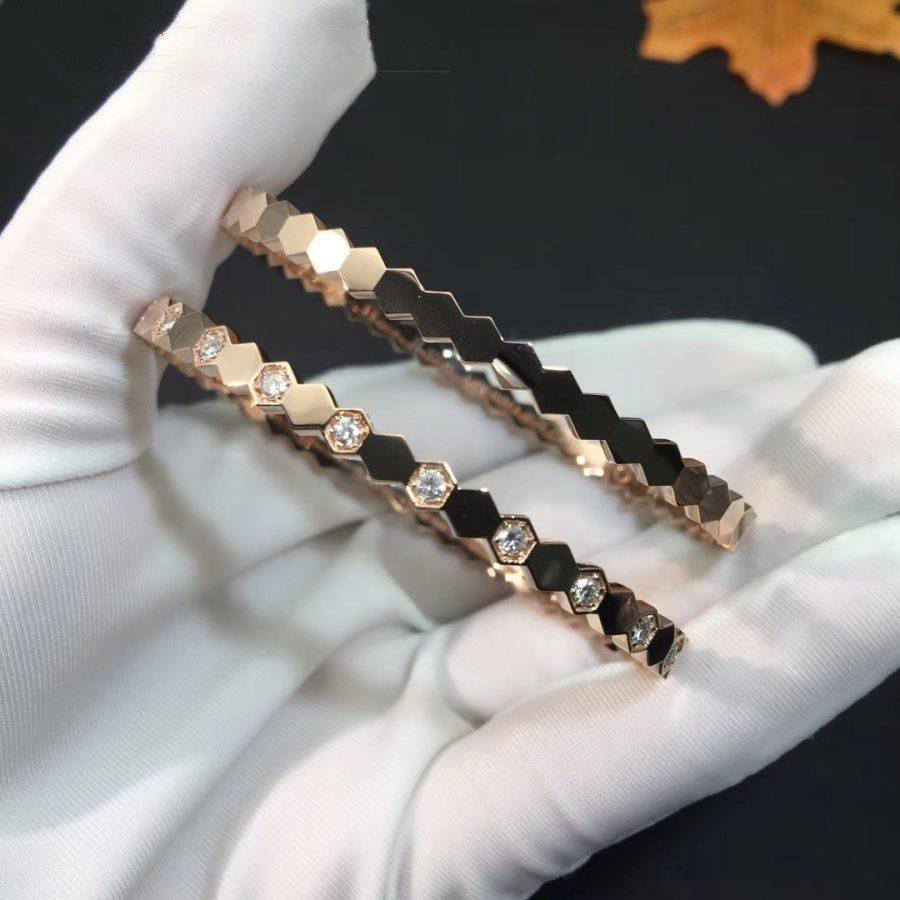 [⭐Luxery]BEE LOVE PINK GOLD DIAMOND BRACELET