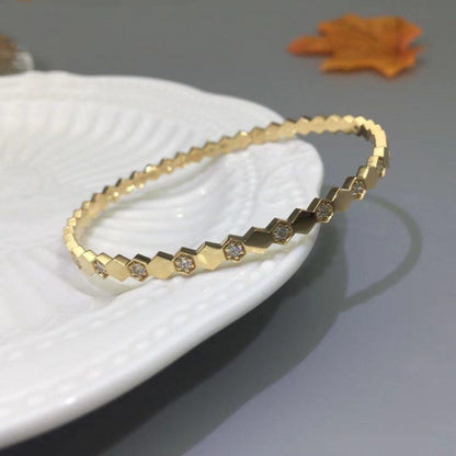 [⭐Luxery]BEE LOVE GOLD DIAMOND BRACELET