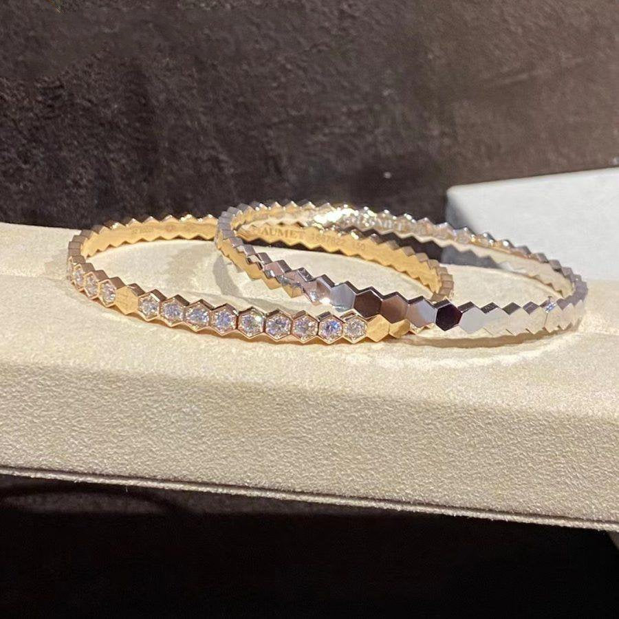 [⭐Luxery]BEE LOVE GOLD BRACELET FULL DIAMOND
