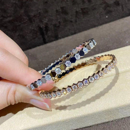 [⭐Luxery]BEE LOVE GOLD BRACELET FULL DIAMOND