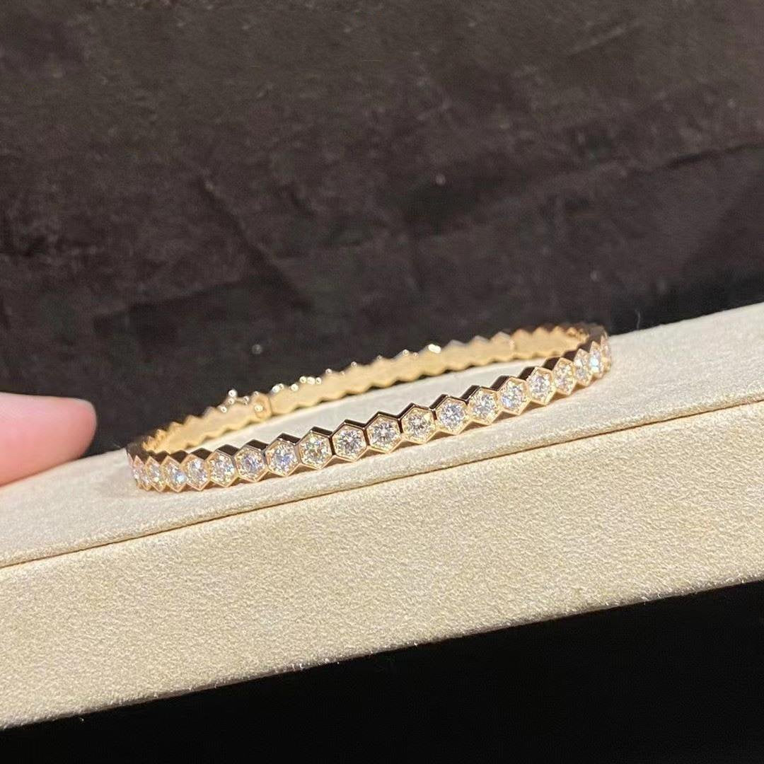 [⭐Luxery]BEE LOVE GOLD BRACELET FULL DIAMOND