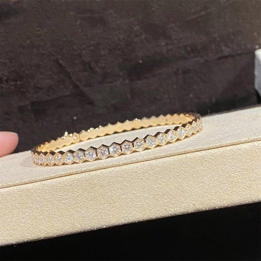 [⭐Luxery]BEE LOVE GOLD BRACELET FULL DIAMOND