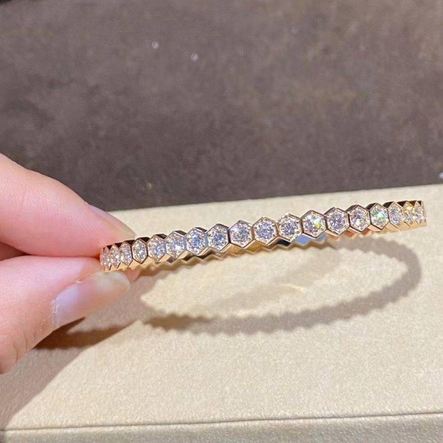 [⭐Luxery]BEE LOVE GOLD BRACELET FULL DIAMOND