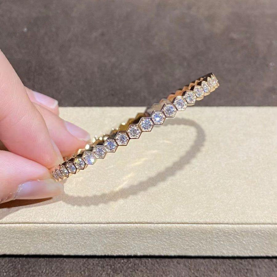 [⭐Luxery]BEE LOVE GOLD BRACELET FULL DIAMOND