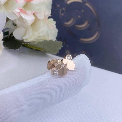[⭐Luxery]BEE LOVE PINK GOLD DIAMOND EARRINGS