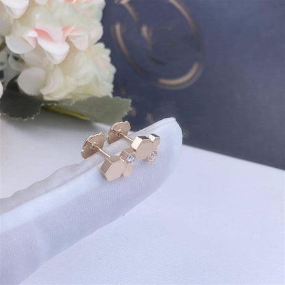 [⭐Luxery]BEE LOVE PINK GOLD DIAMOND EARRINGS