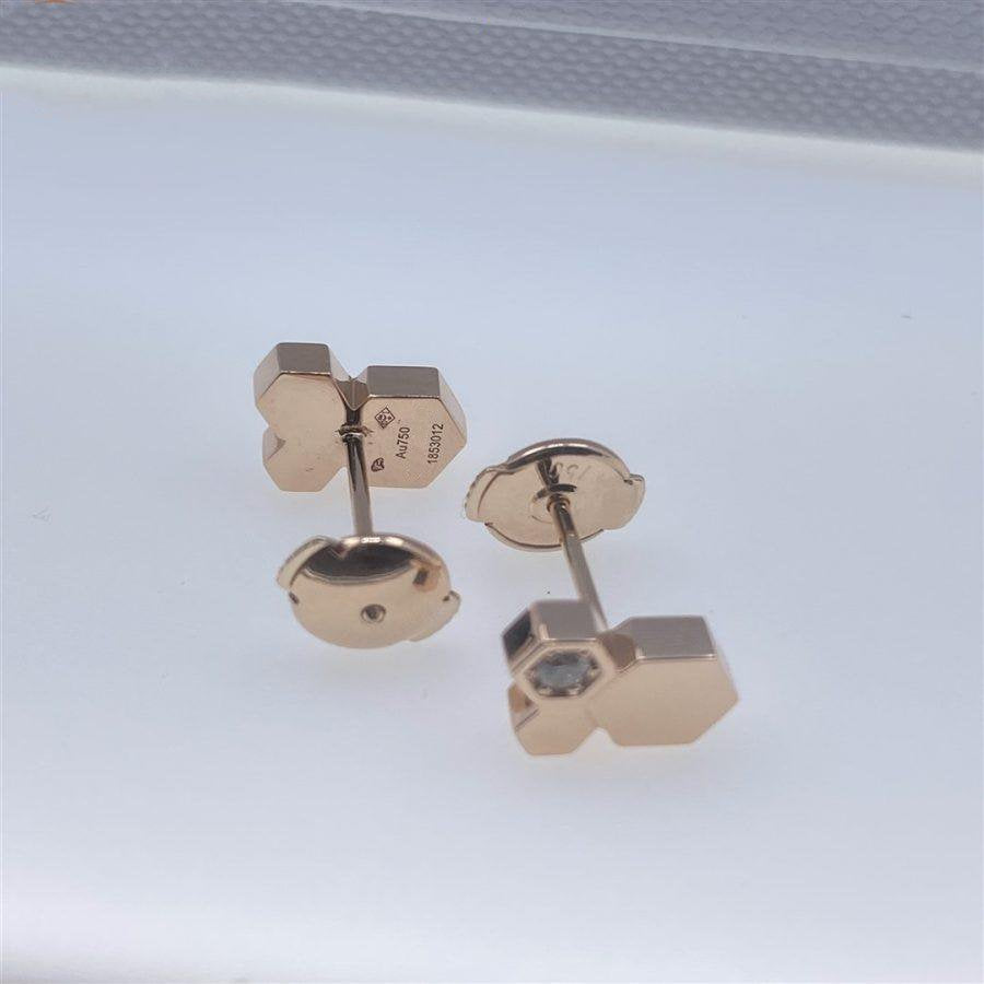 [⭐Luxery]BEE LOVE PINK GOLD DIAMOND EARRINGS