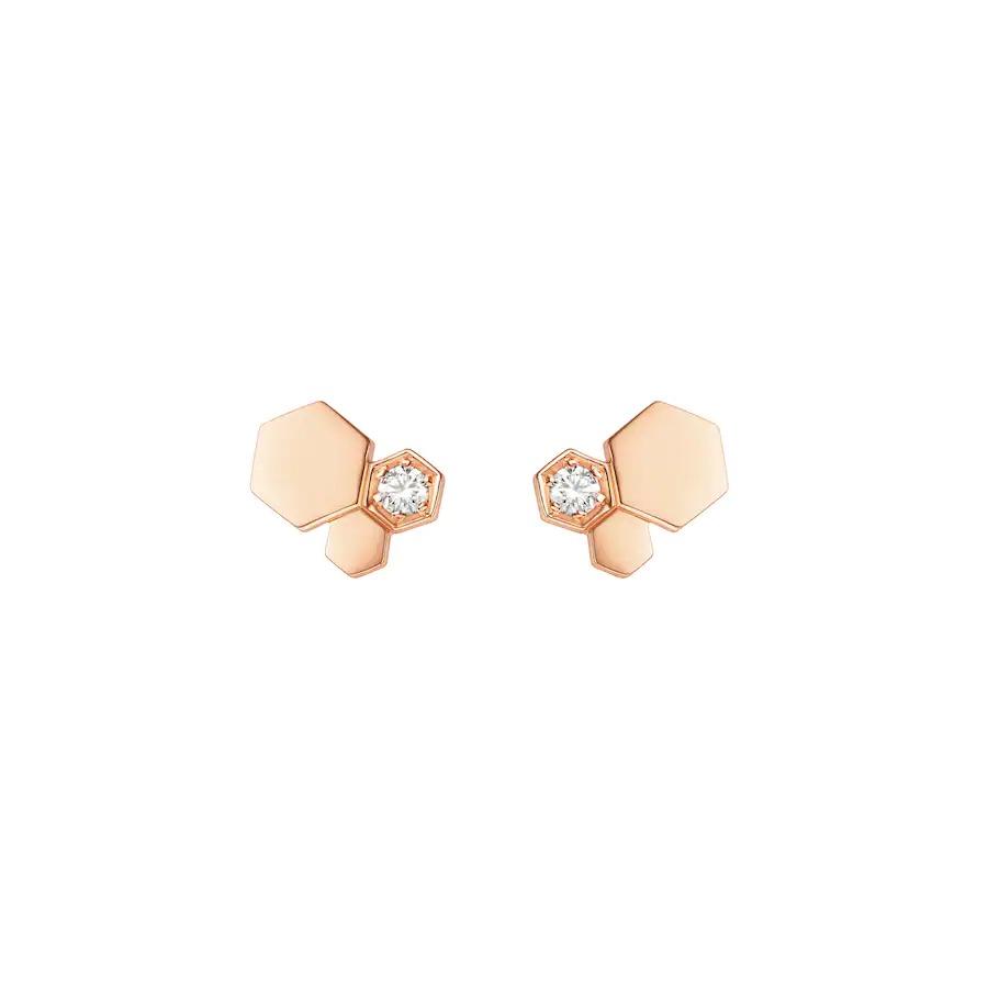 [⭐Luxery]BEE LOVE PINK GOLD DIAMOND EARRINGS