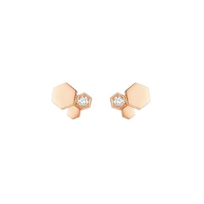 [⭐Luxery]BEE LOVE PINK GOLD DIAMOND EARRINGS