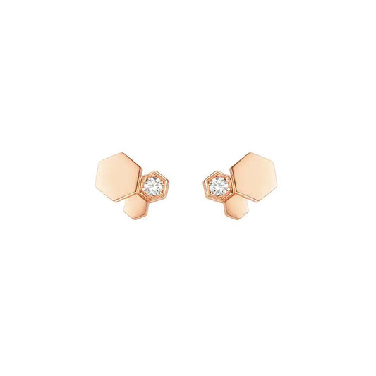 [⭐Luxery]BEE LOVE PINK GOLD DIAMOND EARRINGS