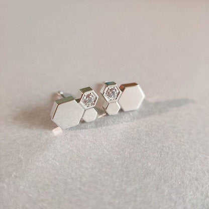 [⭐Luxery]BEE LOVE SILVER DIAMOND EARRINGS