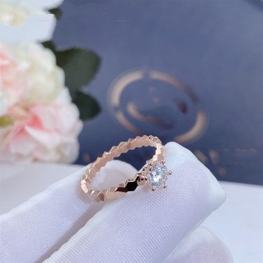 [⭐Luxery]BEE LOVE RING PINK GOLD 1 DIAMOND