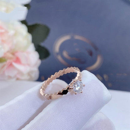 [⭐Luxery]BEE LOVE RING PINK GOLD 1 DIAMOND