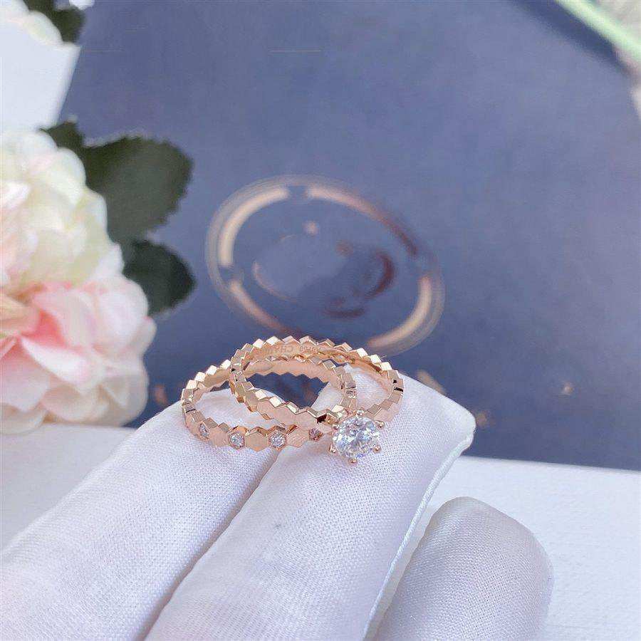 [⭐Luxery]BEE LOVE RING PINK GOLD 1 DIAMOND