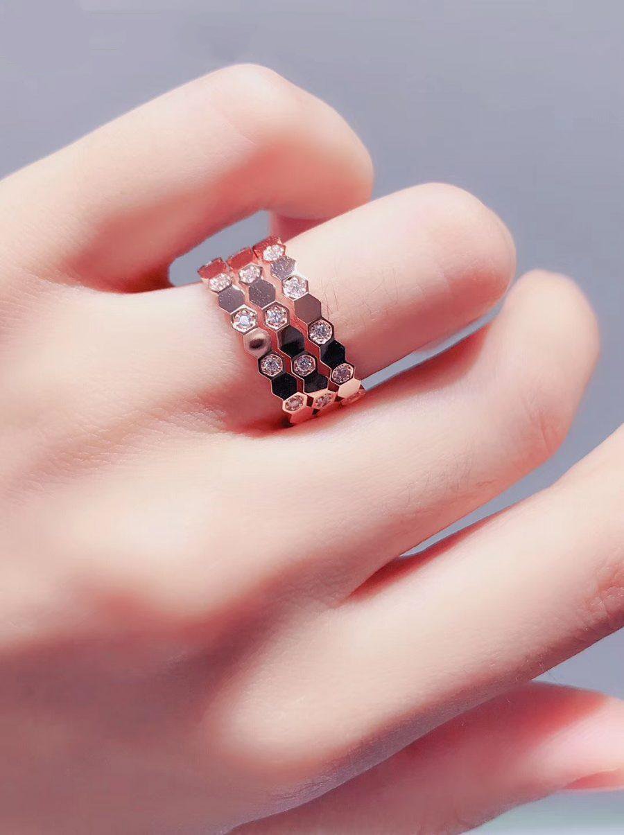 [⭐Luxery]BEE LOVE RING PINK GOLD DIAMOND