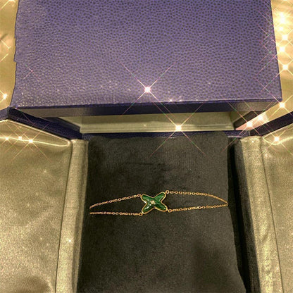 [⭐Luxery]JEUX BRACELET MALACHITE PINK GOLD 1 DIAMOND