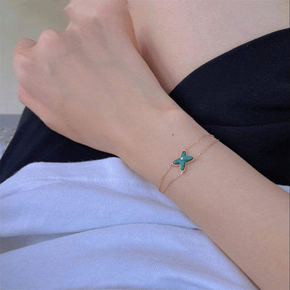 [⭐Luxery]JEUX BRACELET MALACHITE PINK GOLD 1 DIAMOND