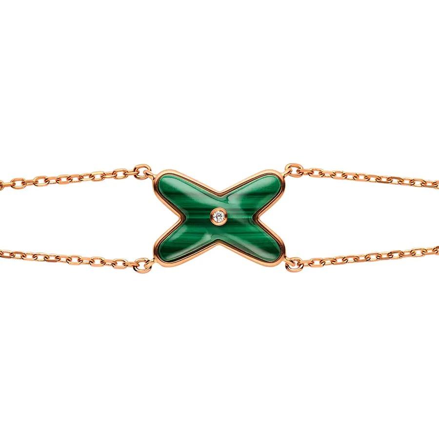 [⭐Luxery]JEUX BRACELET MALACHITE PINK GOLD 1 DIAMOND