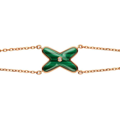 [⭐Luxery]JEUX BRACELET MALACHITE PINK GOLD 1 DIAMOND