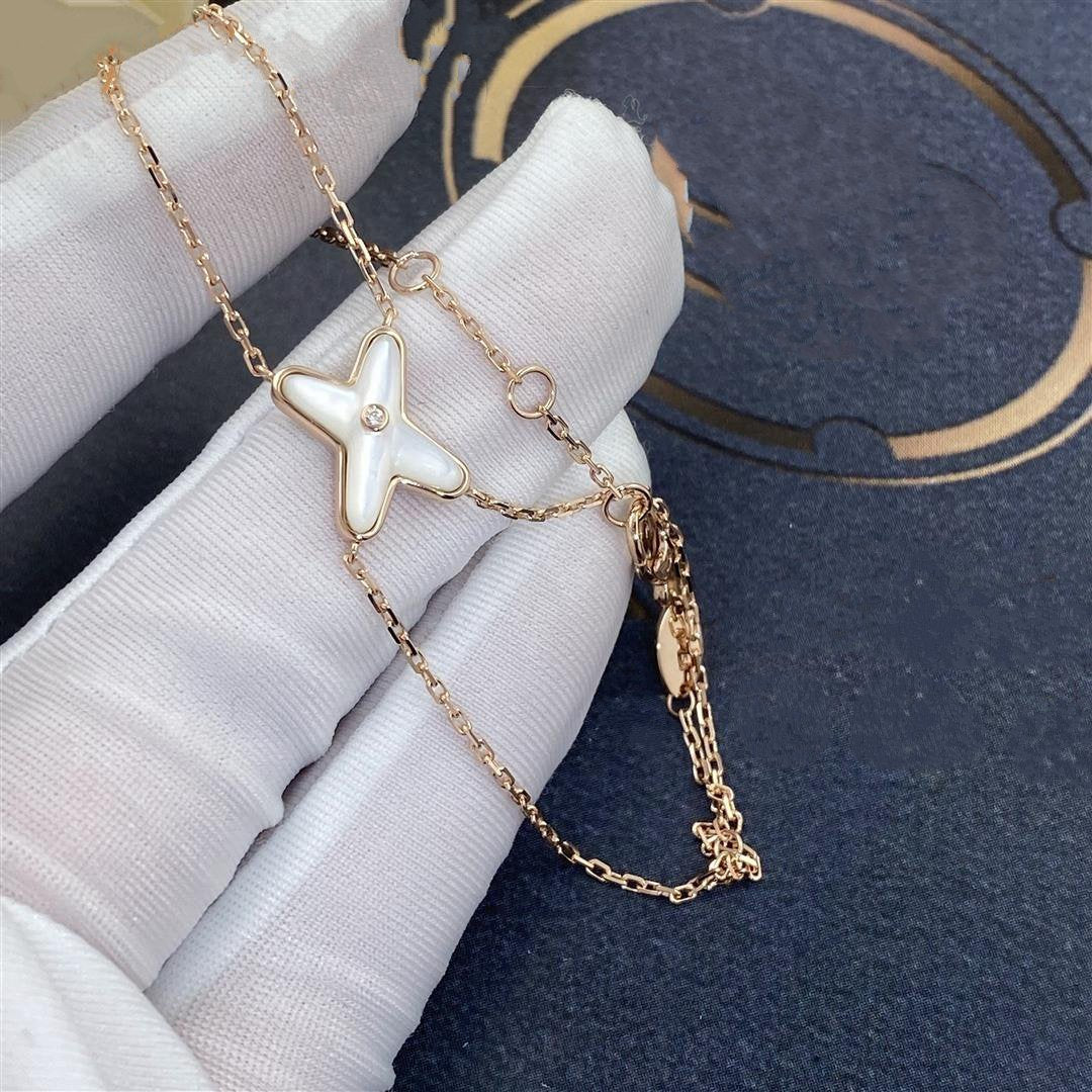 [⭐Luxery]JEUX BRACELET WHITE MOP PINK GOLD 1 DIAMOND