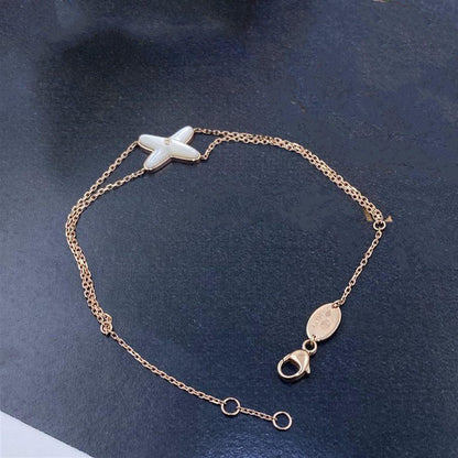 [⭐Luxery]JEUX BRACELET WHITE MOP PINK GOLD 1 DIAMOND