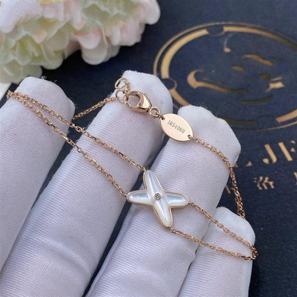 [⭐Luxery]JEUX BRACELET WHITE MOP PINK GOLD 1 DIAMOND
