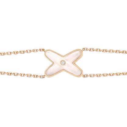 [⭐Luxery]JEUX BRACELET WHITE MOP PINK GOLD 1 DIAMOND