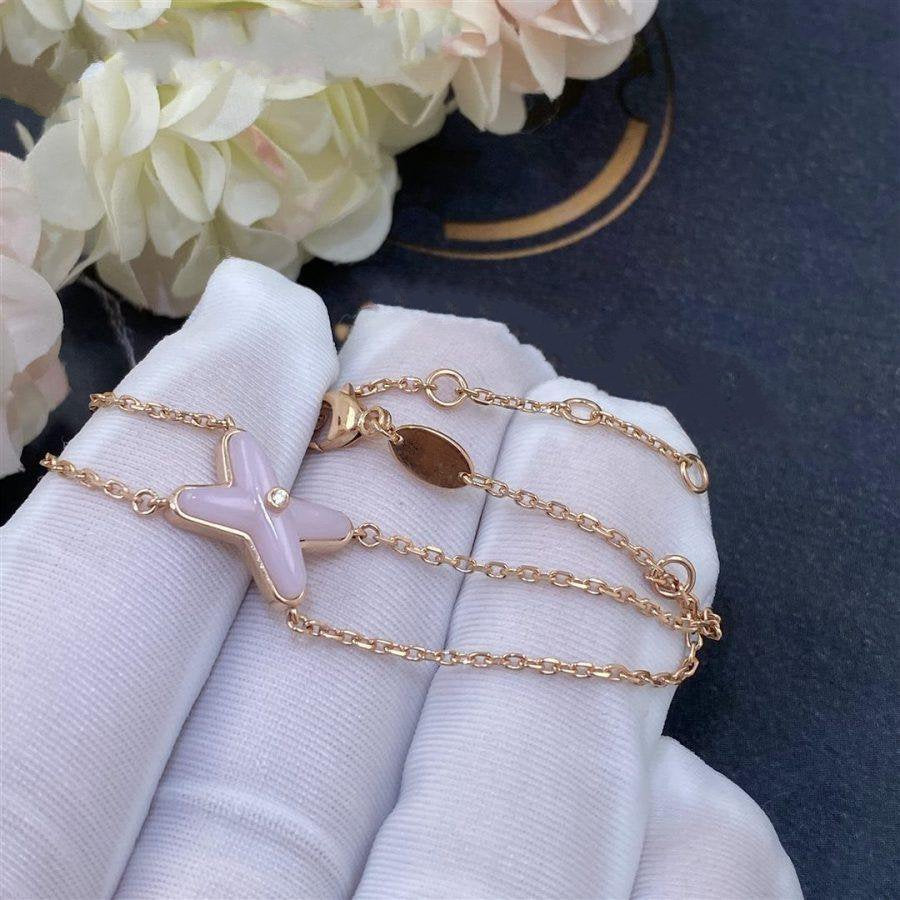 [⭐Luxery]JEUX BRACELET PINK MOP PINK GOLD 1 DIAMOND