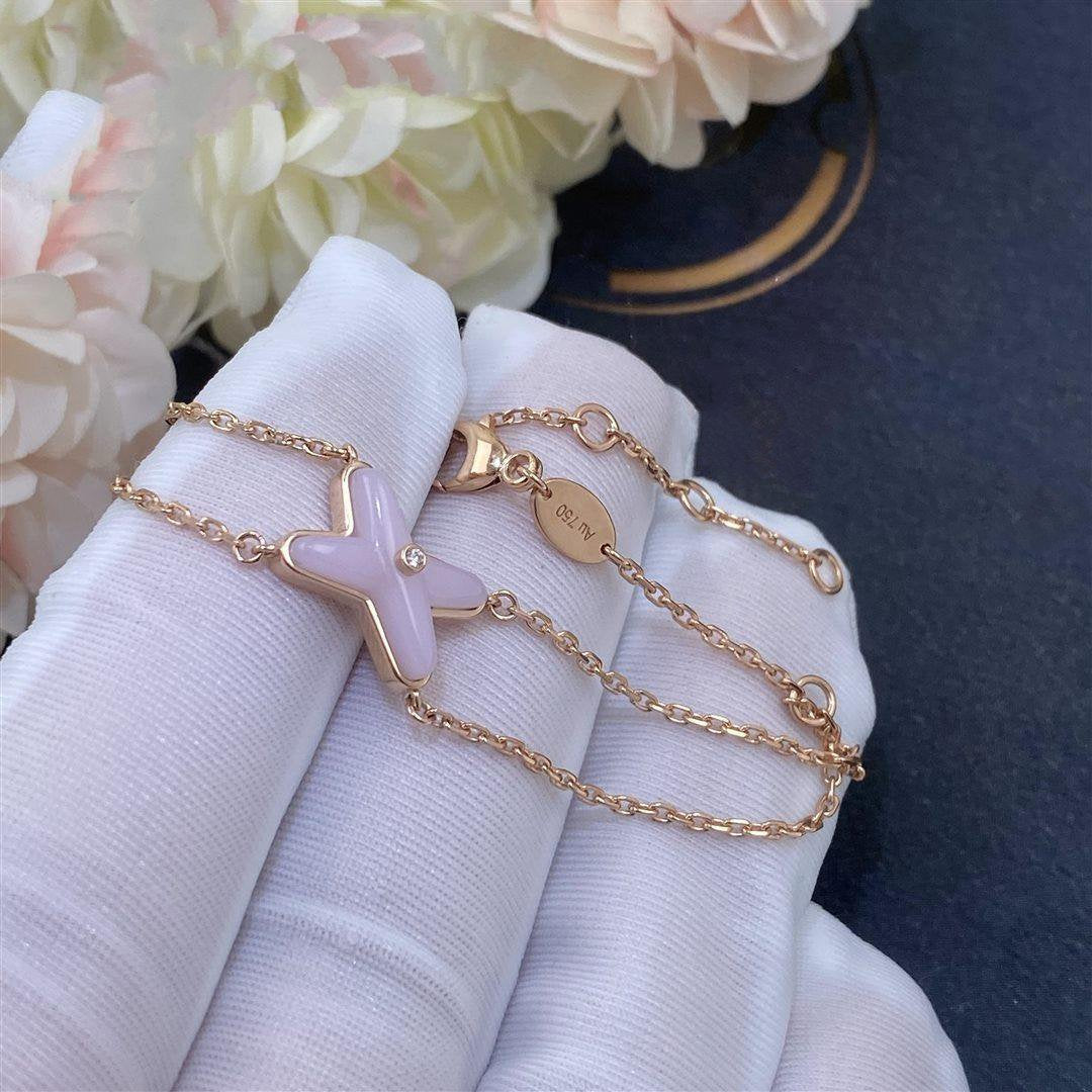 [⭐Luxery]JEUX BRACELET PINK MOP PINK GOLD 1 DIAMOND