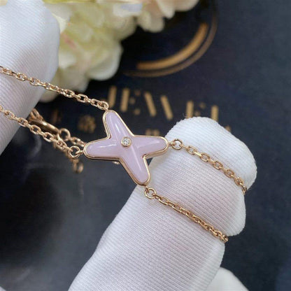 [⭐Luxery]JEUX BRACELET PINK MOP PINK GOLD 1 DIAMOND