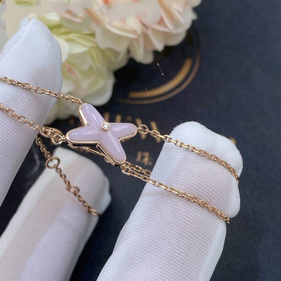 [⭐Luxery]JEUX BRACELET PINK MOP PINK GOLD 1 DIAMOND
